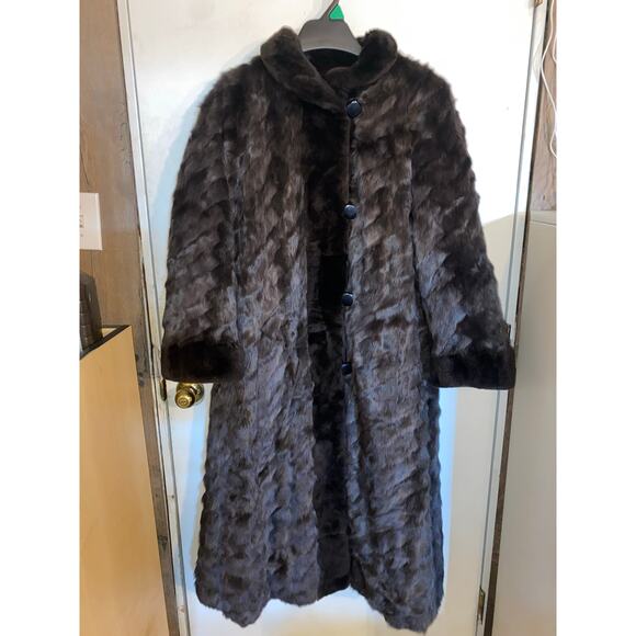 Birger Christensen Fur Coat Dark Brown With Liner - Picture 2 of 13